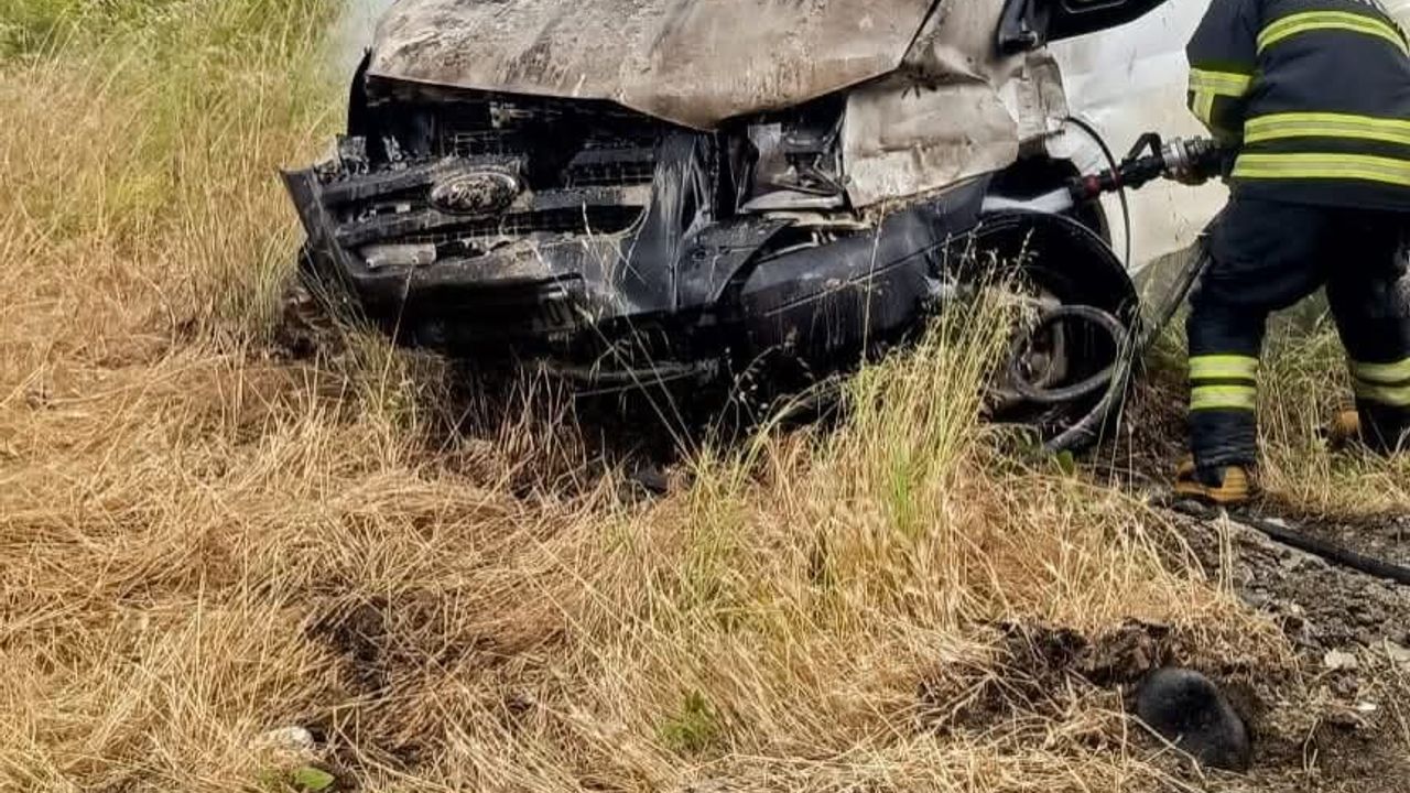 Defne'de pikap alevlere teslim oldu