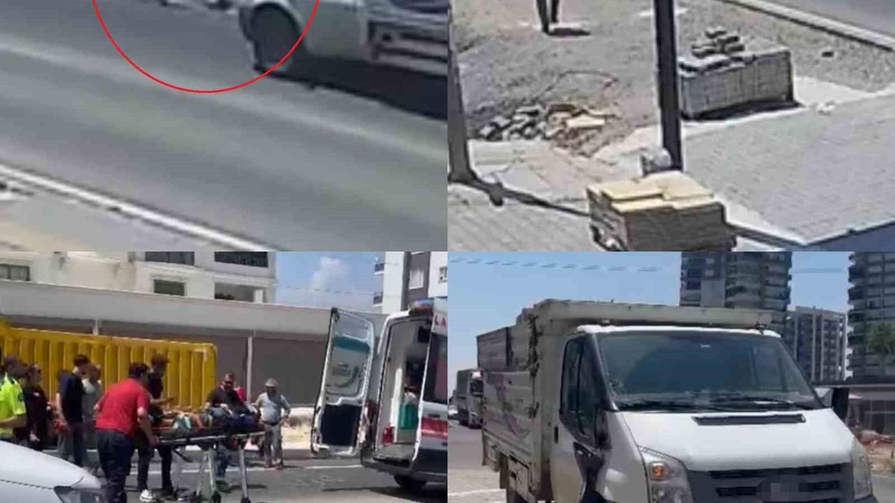 16 yaşındaki sürücünün kullandığı kamyonet yayaya çaptı: Kaza anı kamerada