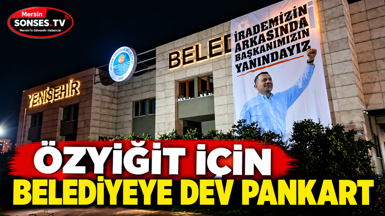 Yenişehir’de personelden Özyiğit’e pankartlı destek