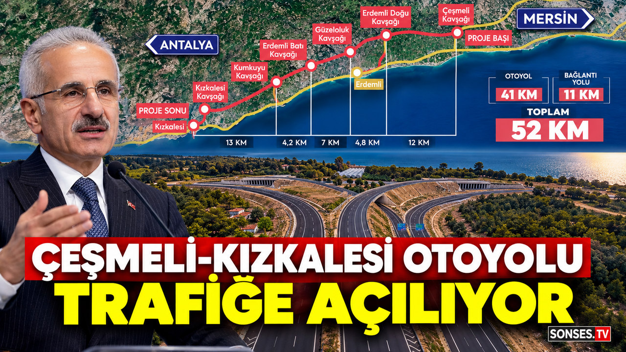 Çeşmeli-Kızkalesi Otoyolu 19 Ekim'de açılıyor