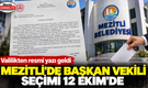 Mezitli’de başkan vekili seçimi 12 Ekim’de