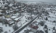 Mersin'de kar güzelliği dronla görüntülendi