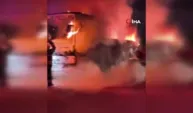 Maraşboğzı'nda yolcu otobüsü alevlere teslim oldu