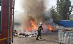 İskenderun ilçesi sanayi sitesinde çöp yangını