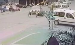 Motosiklet sürücüsünün ölümden döndüğü anlar güvenlik kamerasında