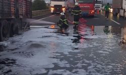 Erzin’de gübre yüklü tırda yangın