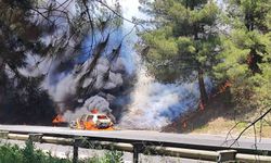 Tarsus'ta Alev Alan Otomobil Ormana Sıçradı