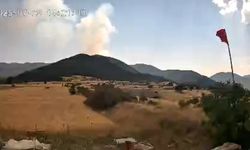 Çankırı-Kastamonu sınırındaki orman yangınının çıkış anı kameraya yansıdı