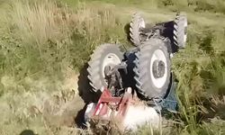 Söke’de traktör sulama kanalına düştü