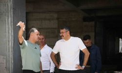 Vali Çelik, çok amaçlı spor salonu inşaatını inceledi