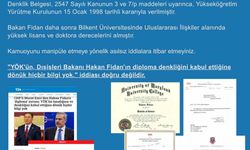Dezenformasyonla Mücadele Merkezi: "Dışişleri Bakanı Fidan, Yönetim ve Siyaset Bilimi alanında lisans eğitimini tamamlamıştır"