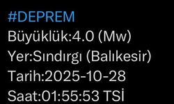 Balıkesir’de 4 büyüklüğünde deprem