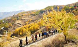 Muş’ta doğaseverler sonbaharın renkleri arasında yürüyüş yaptı