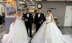 Bu düğünde her şey ’aynı’: Aynı yaştaki kardeşler, aynı yaştaki gelinlerle, aynı anda dünya evine girdi