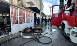 Aksu'da iş yeri yangını korkuttu