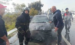 Bir hafta önce satın aldığı araç alev alev yandı