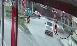 Motosikletli Kırmızı Işığı Hiçe Saydı