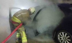 Arsuz'da otomobil yangını