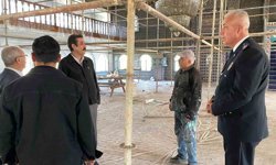 Bozyazı'da yangında zarar gören camide çalışmalar devam ediyor