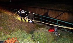 Gece karanlığında şarampole uçan motosikletin 29 yaşındaki sürücüsü öldü