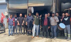 Osmaniye'de sanayi esnafından 1 Mayıs'a davul zurnalı kutlama