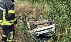 Burdur'da otomobil kanala düştü: 2 yaralı
