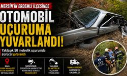Uçuruma yuvarlanan otomobilin sürücüsü yaralandı