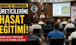 Tarsus'ta turunçgil üreticilerine doğru hasat eğitimi