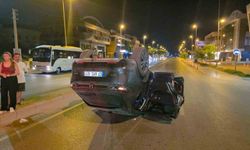 Virajı alamayan araç takla attı, sürücü yaralandı