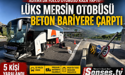 Yolcu otobüsü bariyere çarptı: 5 yaralı