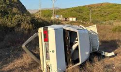 Antalya'da şarampole yuvarlanan aracın sürücüsü yaralandı