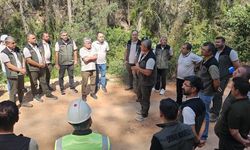 Mersin'de orman yollarında yangına karşı güvenli hat çalışması