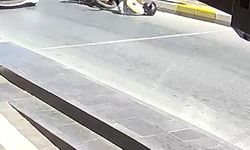 Yayaya çarpmamak için fren yapınca devrilen motosikletteki 2 kişi yaralandı
