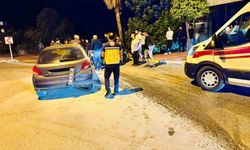 Antalya'da otomobil palmiyeye çarptı: 2 yaralı