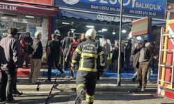 Balıkçının bacasında yangın çıktı, tezgahta satışlar durmadı
