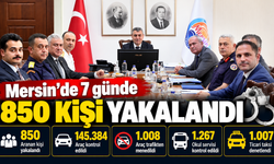 Mersin'de bir haftada 850 aranan kişi yakalandı