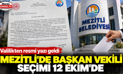 Mezitli’de başkan vekili seçimi 12 Ekim’de