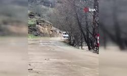 Yoğun yağış nedeni ile Munzur çayı taştı, yol ulaşıma kapandı