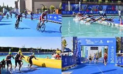 32 Ülkenin katıldığı Triatlon şampiyonasında sporcular kıyasıya yarıştı