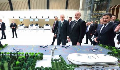 Erdoğan, Laçın Uluslararası Havalimanı ve Kelbecer-Laçın otoyolunda incelemelerde bulundu