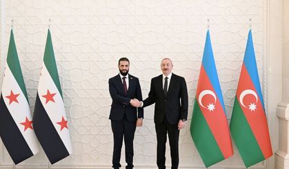 Suriye Devlet Başkanı eş-Şara, Aliyev ile bir araya geldi