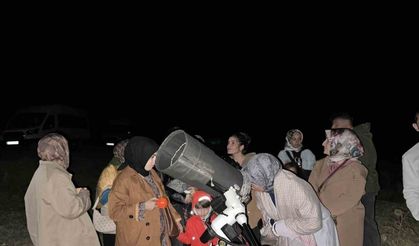 Por köyünde gökyüzü gözlemi renkli anlara sahne oldu