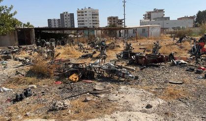 Terk edilen yediemin parkındaki araçlar yağmalandı