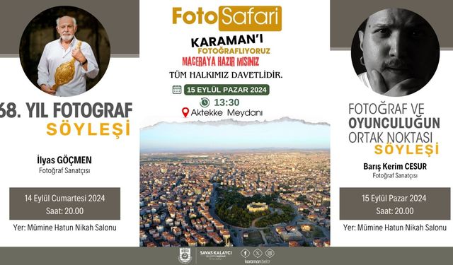 Ünlü Fotoğrafçılar Karaman'da Sanat Rüzgarı Estirecek!