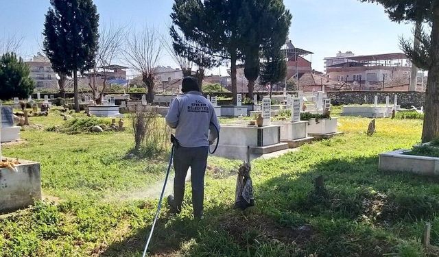 Efeler’in mezarlıklarında bayram hazırlıkları sürüyor