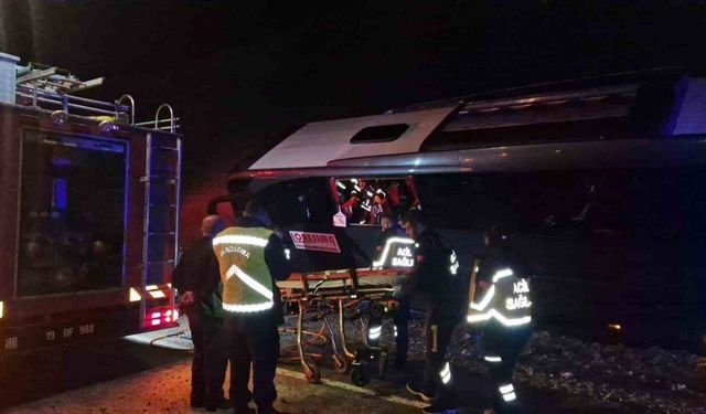 Çorum’da otobüs kazası:  Çok sayıda yaralı var