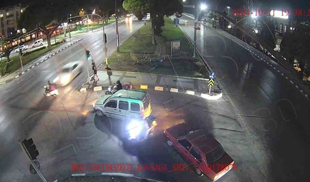 Manisa’daki motosiklet kazasının güvenlik kameraları ortaya çıktı