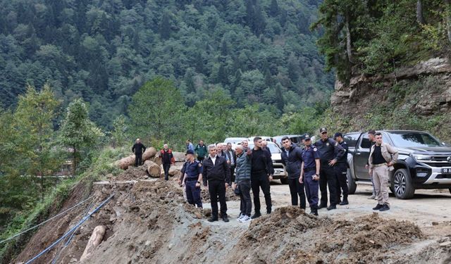 Camili yolu yeniden ulaşıma açıldı: Vali Ergün sahada inceleme yaptı
