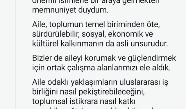 Emine Erdoğan’dan "Birlikte Daha İyiye: Aileden Başlayan Küresel Dayanışma" etkinliğine ilişkin paylaşım