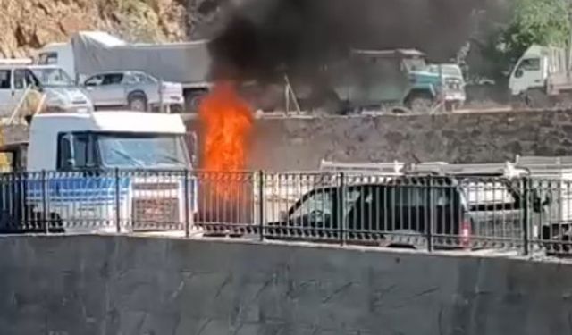 Gümüşhane’de LPG’li otomobil alev alev yandı